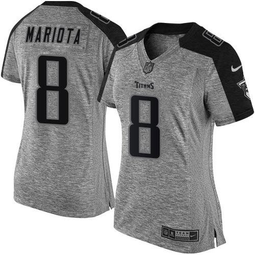 Tennessee Titans #8 Marcus Mariota Gray Women's Stitched Limited Gridiron Gray Jersey Womens cheap jerseys for sale - CheapJerseys.Shop