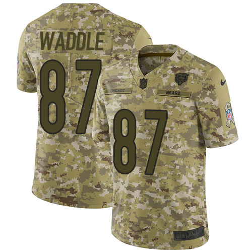 Chicago Bears #87 Tom Waddle Camo Men's Stitched Limited 2018 Salute To Service Jersey Men's cheap jerseys for sale - CheapJerseys.Shop