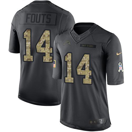 Los Angeles Chargers #14 Dan Fouts Black Youth Stitched Limited 2016 Salute to Service Jersey Youth cheap jerseys for sale - CheapJerseys.Shop