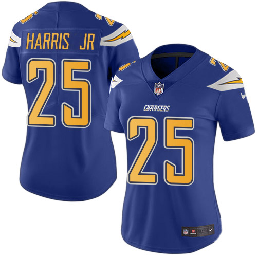 Los Angeles Chargers #25 Chris Harris Jr Electric Blue Women's Stitched Limited Rush Jersey Womens cheap jerseys for sale - CheapJerseys.Shop
