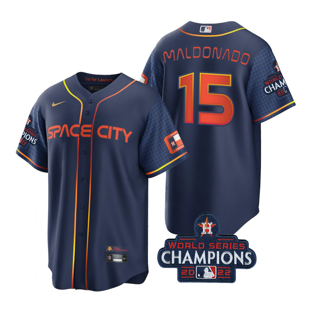 Houston Astros #15 Martin Maldonado Navy 2022 World Series Champions Men's Game City Connect Jersey cheap jerseys for sale - CheapJerseys.Shop