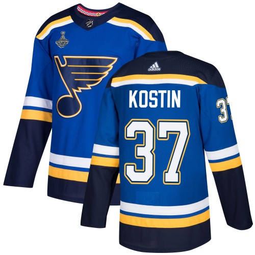 St. Louis Blues #37 Klim Kostin Blue Home Authentic 2019 Stanley Cup Champions Stitched Jersey Men's cheap jerseys for sale - CheapJerseys.Shop