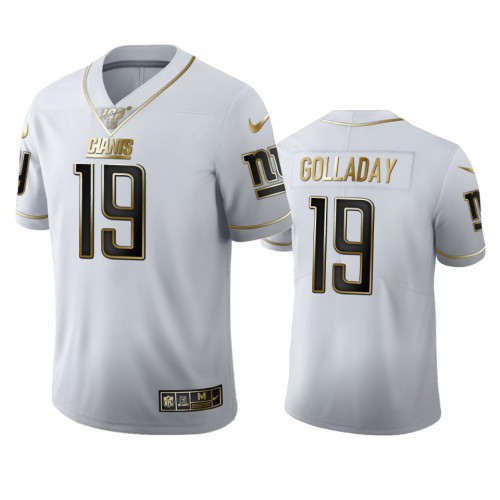 New York New York Giants #19 Kenny Golladay Men's White Golden Edition Vapor Limited 100 Jersey Men's cheap jerseys for sale - CheapJerseys.Shop