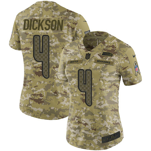 Seattle Seahawks #4 Michael Dickson Camo Women's Stitched Limited 2018 Salute to Service Jersey Womens cheap jerseys for sale - CheapJerseys.Shop