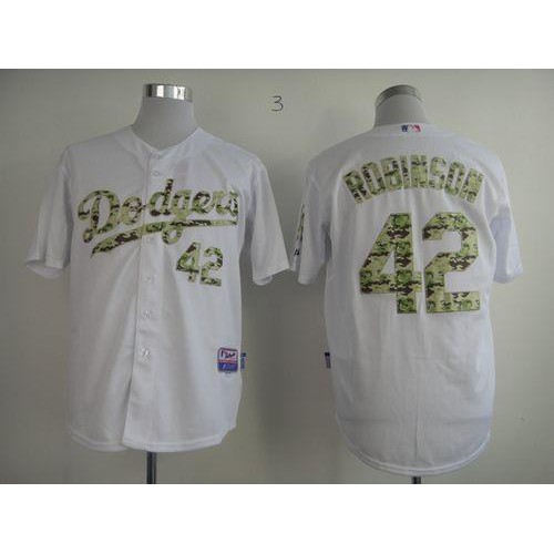 Los Angeles Dodgers #42 Jackie Robinson White USMC Cool Base Stitched Jersey Men's cheap jerseys for sale - CheapJerseys.Shop