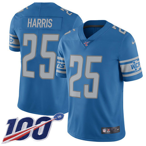 Detroit Lions #25 Will Harris Blue Team Color Men's Stitched 100th Season Vapor Untouchable Limited Jersey Men's cheap jerseys for sale - CheapJerseys.Shop