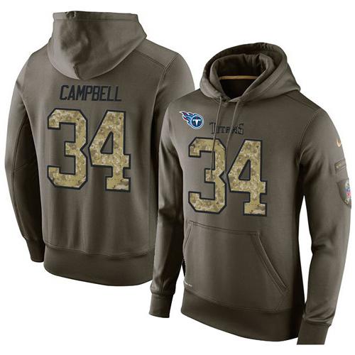 Men's Tennessee Titans #34 Earl Campbell Stitched Green Olive Salute To Service KO Performance Hoodie cheap jerseys for sale - CheapJerseys.Shop