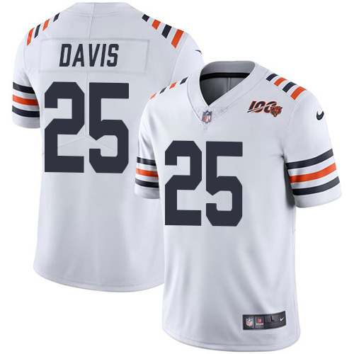 Chicago Bears #25 Mike Davis White Alternate Men's Stitched Vapor Untouchable Limited 100th Season Jersey Men's cheap jerseys for sale - CheapJerseys.Shop