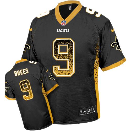 Saints #9 Drew Brees Black Team Color Youth Stitched Elite Drift Fashion Jersey cheap jerseys for sale - CheapJerseys.Shop