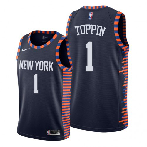 New York Knicks #1 Obi Toppin Navy Swingman City Edition 2018/19 Jersey Mens cheap jerseys for sale - CheapJerseys.Shop