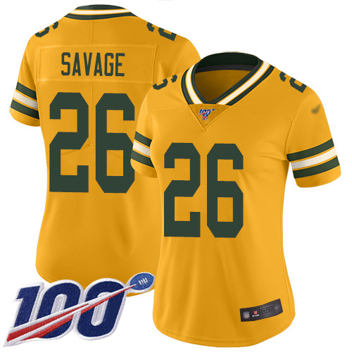 Packers #26 Darnell Savage Gold Women's Stitched Limited Inverted Legend 100th Season Jersey cheap jerseys for sale - CheapJerseys.Shop