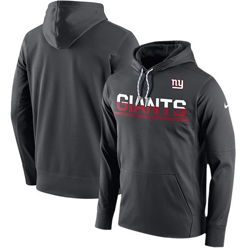 Men's New York Giants Anthracite Sideline Circuit Pullover Performance Hoodie cheap jerseys for sale - CheapJerseys.Shop