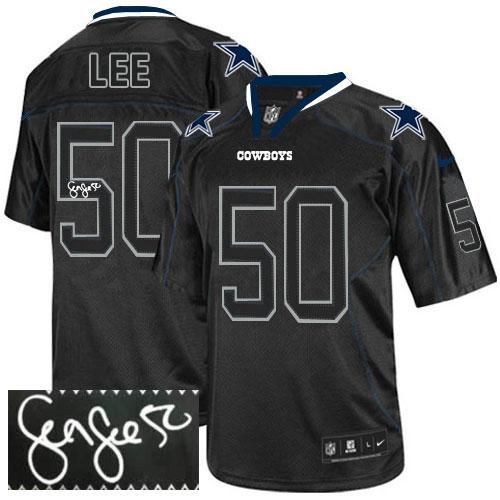 Dallas Cowboys #50 Sean Lee Lights Out Black Men's Stitched Elite Autographed Jersey Men's cheap jerseys for sale - CheapJerseys.Shop