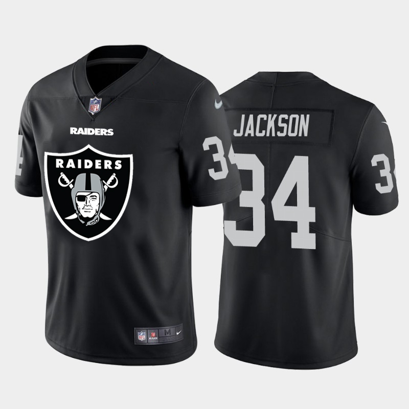 Las Vegas Raiders #34 Bo Jackson Black Men's Big Team Logo Vapor Limited Jersey cheap jerseys for sale - CheapJerseys.Shop