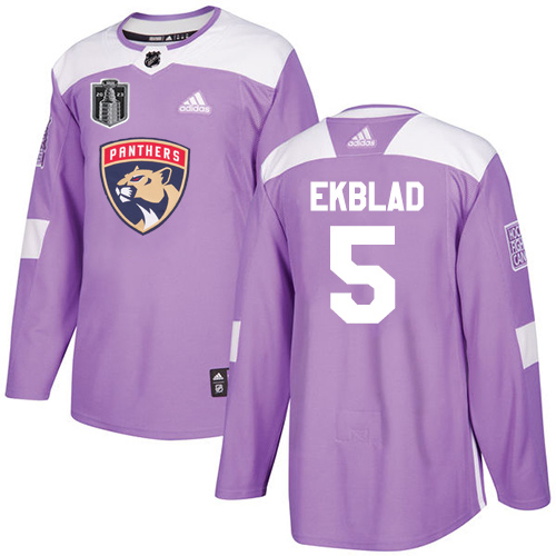 Lightning #5 Aaron Ekblad Purple 2023 Stanley Cup Final Patch Authentic Fights Cancer Stitched Jersey cheap jerseys for sale - CheapJerseys.Shop