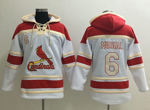 Cardinals #6 Stan Musial White Sawyer Hooded Sweatshirt Hoodie cheap jerseys for sale - CheapJerseys.Shop