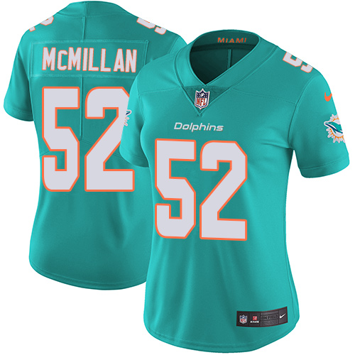 Miami Dolphins #52 Raekwon McMillan Aqua Green Team Color Women's Stitched Vapor Untouchable Limited Jersey Womens cheap jerseys for sale - CheapJerseys.Shop