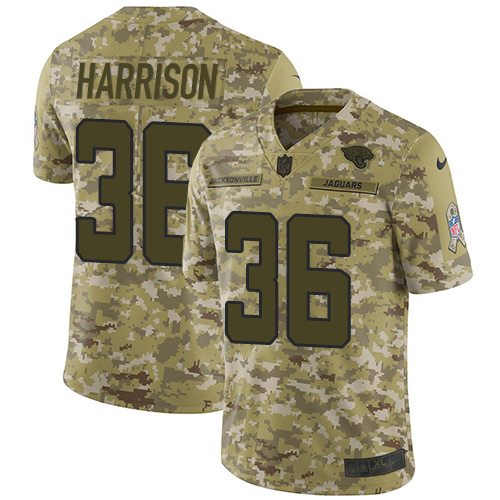 Jacksonville Jaguars #36 Ronnie Harrison Camo Men's Stitched Limited 2018 Salute To Service Jersey Men's cheap jerseys for sale - CheapJerseys.Shop