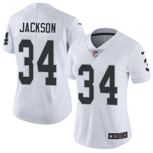 Raiders #34 Bo Jackson White Women's Stitched Vapor Untouchable Limited Jersey cheap jerseys for sale - CheapJerseys.Shop