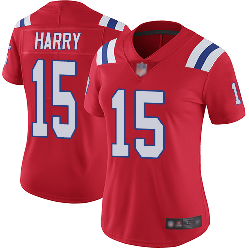 New England Patriots #15 N'Keal Harry Red Alternate Women's Stitched Vapor Untouchable Limited Jersey Womens cheap jerseys for sale - CheapJerseys.Shop
