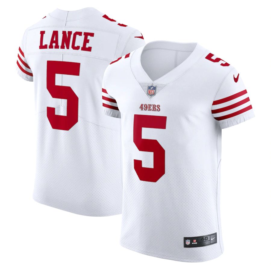 San Francisco 49ers #5 Trey Lance White Men's 2022-23 Authentic Stitched Vapor Untouchable Elite Jersey cheap jerseys for sale - CheapJerseys.Shop