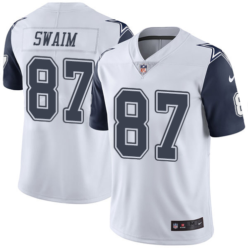 Dallas Cowboys #87 Geoff Swaim White Men's Stitched Limited Rush Jersey Men's cheap jerseys for sale - CheapJerseys.Shop