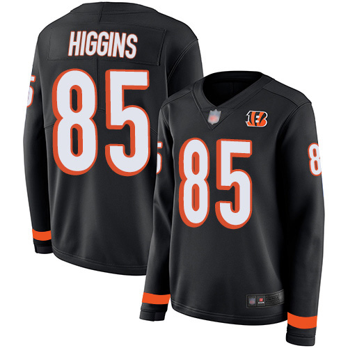 Bengals #85 Tee Higgins Black Team Color Women's Stitched Limited Therma Long Sleeve Jersey cheap jerseys for sale - CheapJerseys.Shop