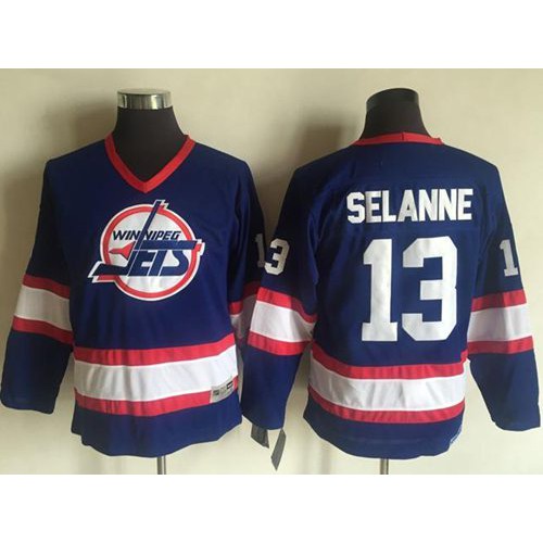 Winnipeg Jets #13 Teemu Selanne Light Blue CCM Throwback Stitched Youth Jersey Youth cheap jerseys for sale - CheapJerseys.Shop