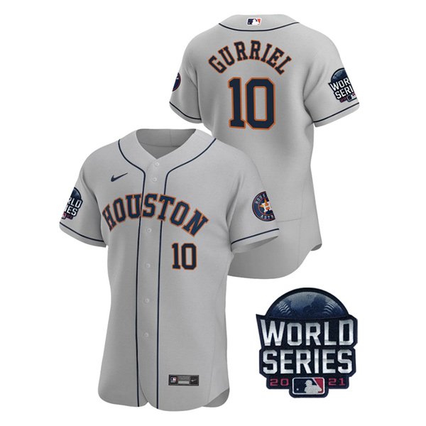 Houston Astros #10 Yuli Gurriel Men's 150th Anniversary 2021 World Series Authentic Jersey - Gray cheap jerseys for sale - CheapJerseys.Shop