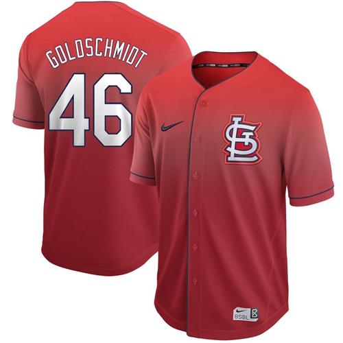 St.Louis Cardinals #46 Paul Goldschmidt Red Fade Authentic Stitched Jersey Men's cheap jerseys for sale - CheapJerseys.Shop