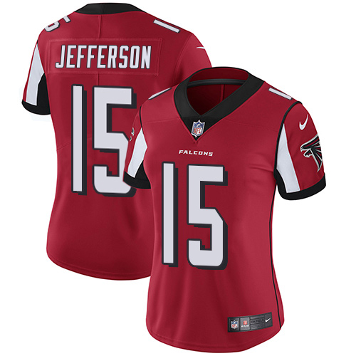 Falcons #15 Van Jefferson Red Team Color Stitched Women's Vapor Untouchable Limited Jersey cheap jerseys for sale - CheapJerseys.Shop