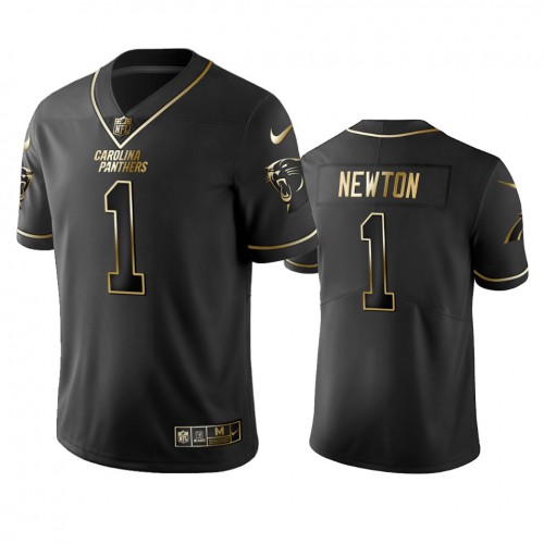 Carolina Panthers #1 Cam Newton Men's Stitched Vapor Untouchable Limited Black Golden Jersey Men's cheap jerseys for sale - CheapJerseys.Shop