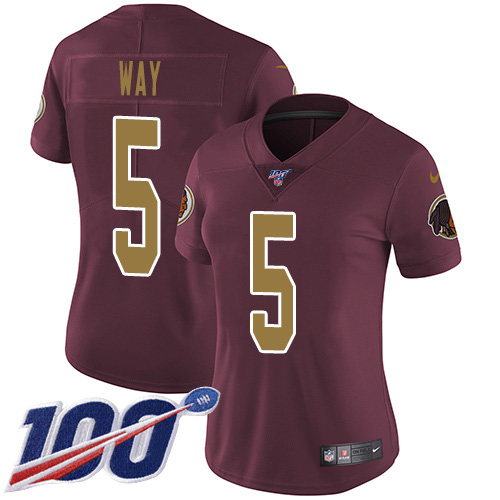 Washington Commanders #5 Tress Way Burgundy Alternate Women's Stitched 100th Season Vapor Untouchable Limited Jersey Womens cheap jerseys for sale - CheapJerseys.Shop