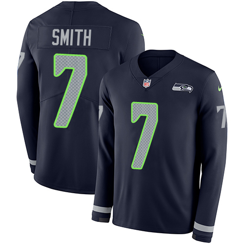 Seahawks #7 Geno Smith Steel Blue Team Color Youth Stitched Limited Therma Long Sleeve Jersey cheap jerseys for sale - CheapJerseys.Shop