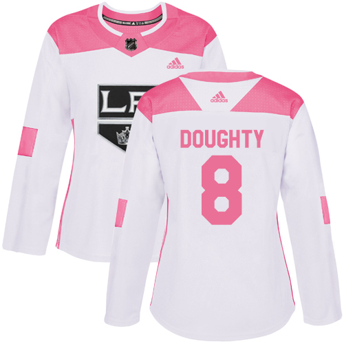 Los Angeles Kings #8 Drew Doughty White/Pink Authentic Fashion Women's Stitched Jersey Womens cheap jerseys for sale - CheapJerseys.Shop