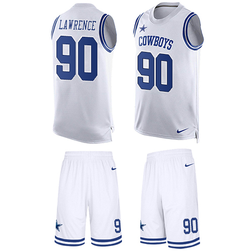 Cowboys #90 Demarcus Lawrence White Men's Stitched Limited Tank Top Suit Jersey cheap jerseys for sale - CheapJerseys.Shop