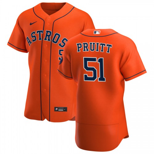 Houston Houston Astros #51 Austin Pruitt Men's Orange Alternate 2020 Authentic Team Jersey Men's cheap jerseys for sale - CheapJerseys.Shop