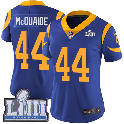 Los Angeles Rams #44 Jacob McQuaide Royal Blue Alternate Super Bowl LIII Bound Women's Stitched Vapor Untouchable Limited Jersey Womens cheap jerseys for sale - CheapJerseys.Shop