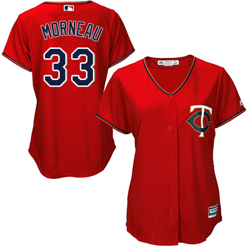 Minnesota Twins #33 Justin Morneau Red Alternate Women's Stitched Jersey Womens cheap jerseys for sale - CheapJerseys.Shop