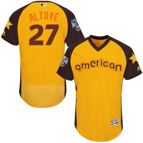 Houston Astros #27 Jose Altuve Gold Flexbase Authentic Collection 2016 All-Star American League Stitched Jersey Men's cheap jerseys for sale - CheapJerseys.Shop