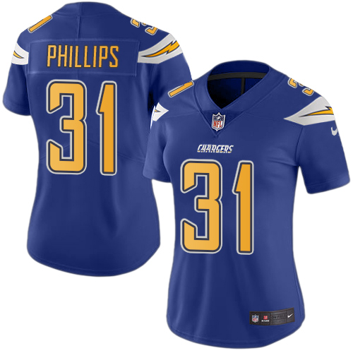 Los Angeles Chargers #31 Adrian Phillips Electric Blue Women's Stitched Limited Rush Jersey Womens cheap jerseys for sale - CheapJerseys.Shop