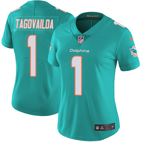 Dolphins #1 Tua Tagovailoa Aqua Green Team Color Women's Stitched Vapor Untouchable Limited Jersey cheap jerseys for sale - CheapJerseys.Shop