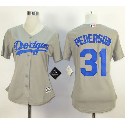 Los Angeles Dodgers #31 Joc Pederson Grey Alternate Road Women's Stitched Jersey Womens cheap jerseys for sale - CheapJerseys.Shop