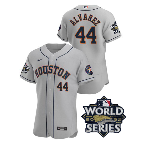 Houston Astros #44 Yordan Alvarez Men's 150th Anniversary 2022 World Series Authentic Jersey - Gray cheap jerseys for sale - CheapJerseys.Shop