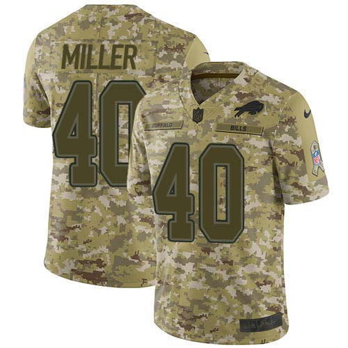 Bills #40 Von Miller Camo Youth Stitched Limited 2018 Salute To Service Jersey cheap jerseys for sale - CheapJerseys.Shop