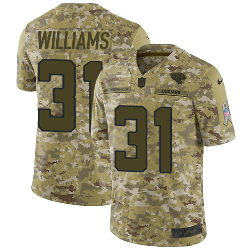 Jaguars #31 Darious Williams Camo Men's Stitched Limited 2018 Salute To Service Jersey cheap jerseys for sale - CheapJerseys.Shop