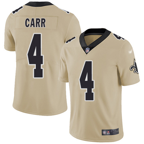 Saints #4 Derek Carr Gold Youth Stitched Limited Inverted Legend Jersey cheap jerseys for sale - CheapJerseys.Shop