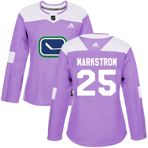 Vancouver Canucks #25 Jacob Markstrom Purple Authentic Fights Cancer Women's Stitched Jersey Womens cheap jerseys for sale - CheapJerseys.Shop