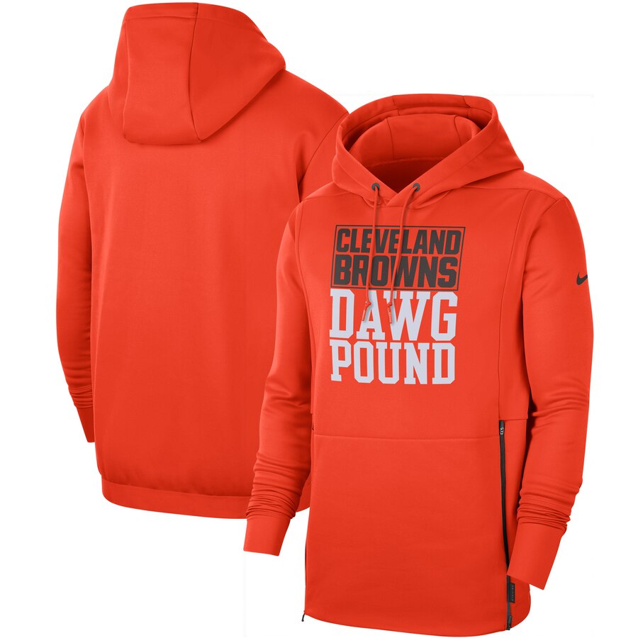Cleveland Browns Sideline Local Performance Pullover Hoodie Orange cheap jerseys for sale - CheapJerseys.Shop