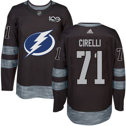 Tampa Bay Lightning #71 Anthony Cirelli Black 1917-2017 100th Anniversary Stitched Jersey Men's cheap jerseys for sale - CheapJerseys.Shop